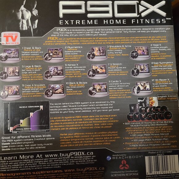 P-90X Extreme Home Fitness Workouts In Box W/ 13 DVD's Fitness Guide & Plan - Picture 3 of 11